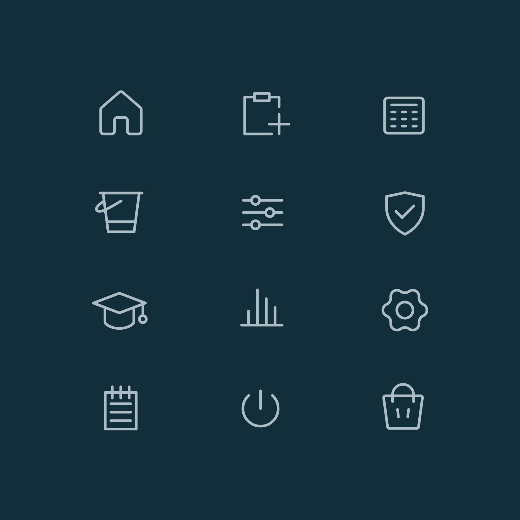 Four Buckets Icons Dark