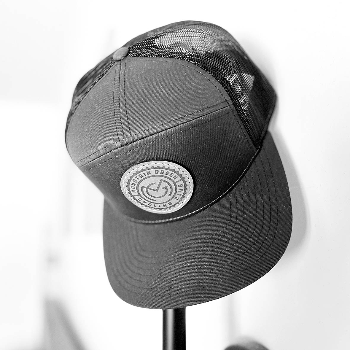 Mountain Green Cycling Hat Hanging